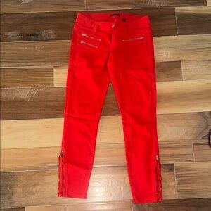 bebe Red Ankle Jeans low rise cropped